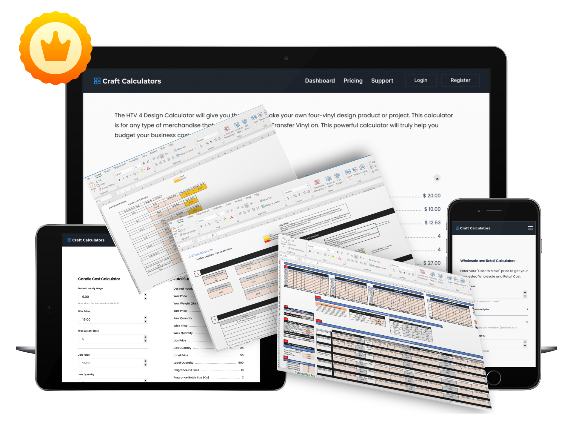 Free Spreadsheets Craft Calculators